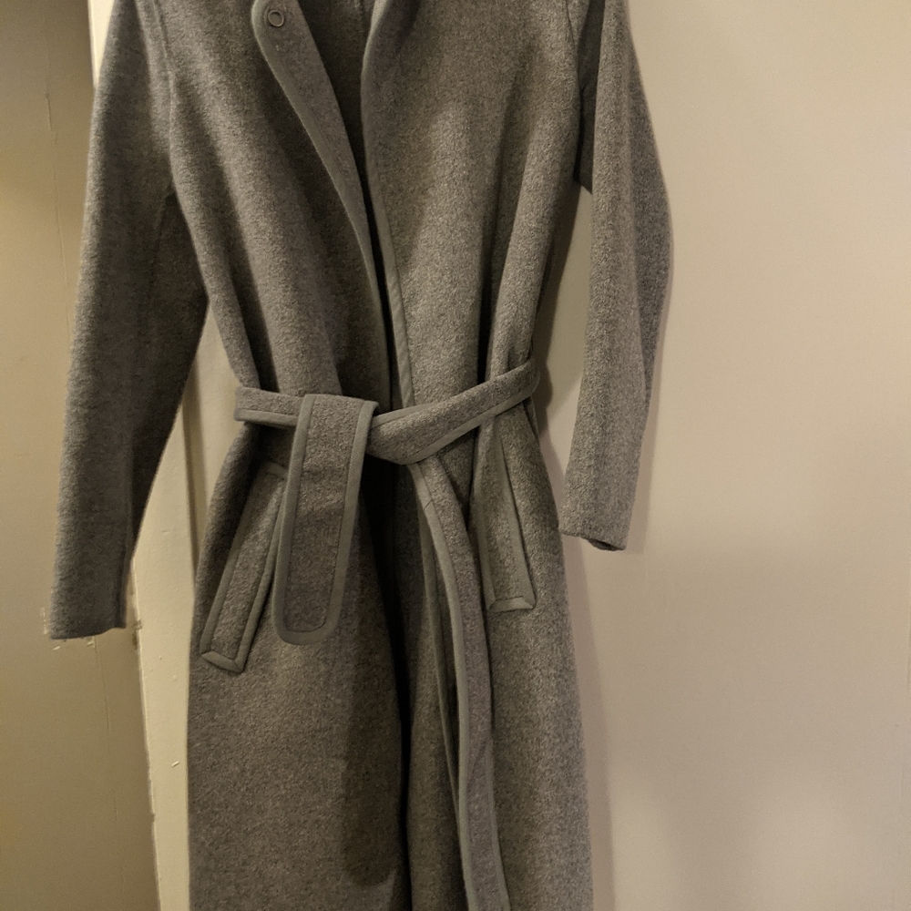 Vince Women Gray Wool Coat